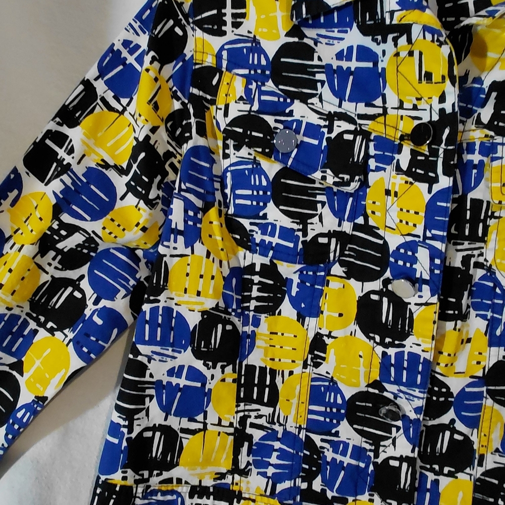 Ruby Rd. Navy and Mustard Geometric Jacket - Picture 5 of 10